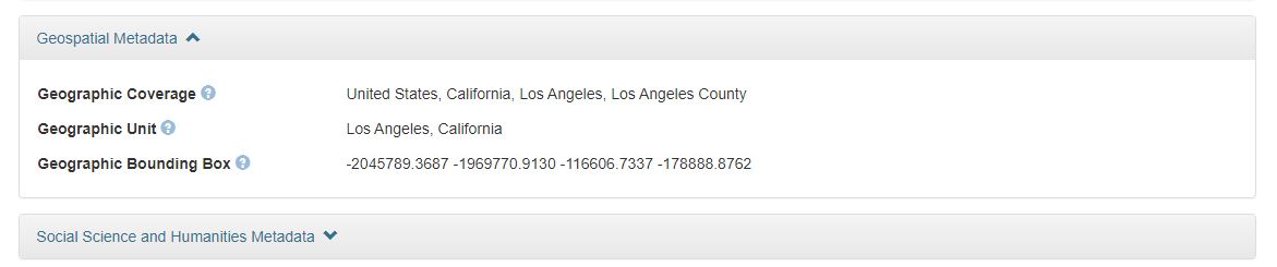 Geospatial Metadata Display View